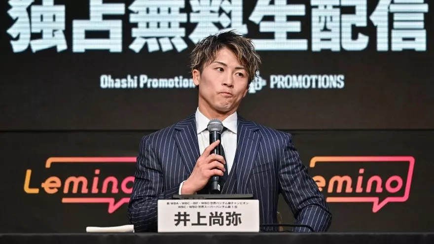 Naouya Inoue durante el anuncio de su próxima pelea