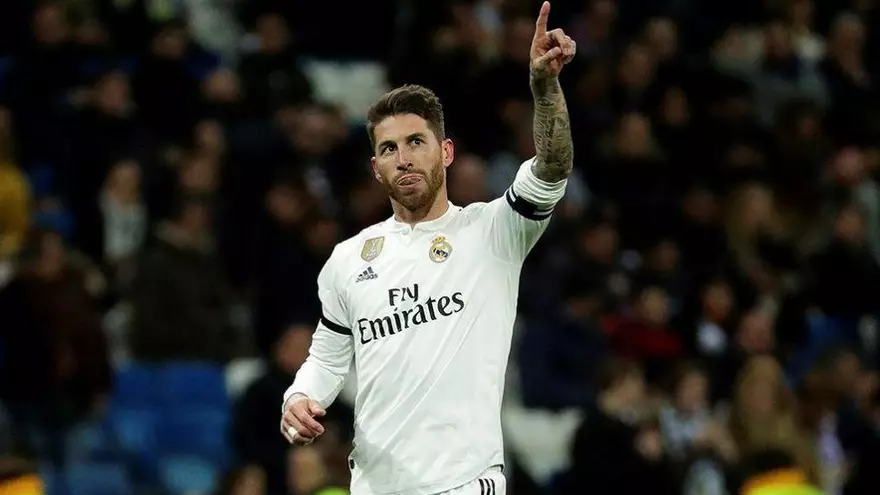 Sergio Ramos con su peculiar forma de entrenar